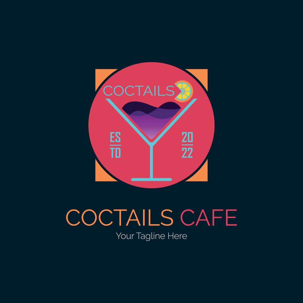 création de modèle de logo de bar à cocktails café pub pour marque ou entreprise et autre vecteur