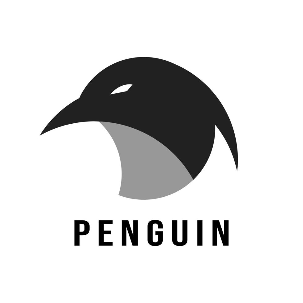 logo tête de pingouin sur fond isolé vecteur