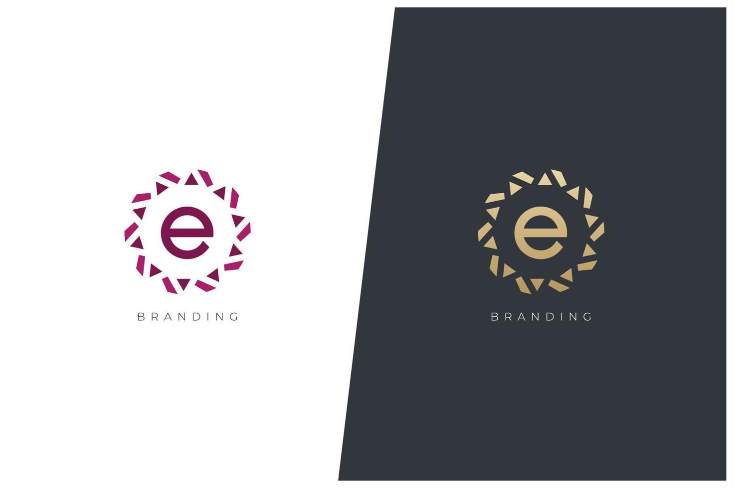e lettre logo vecteur concept icône marque déposée. marque universelle de logotype e