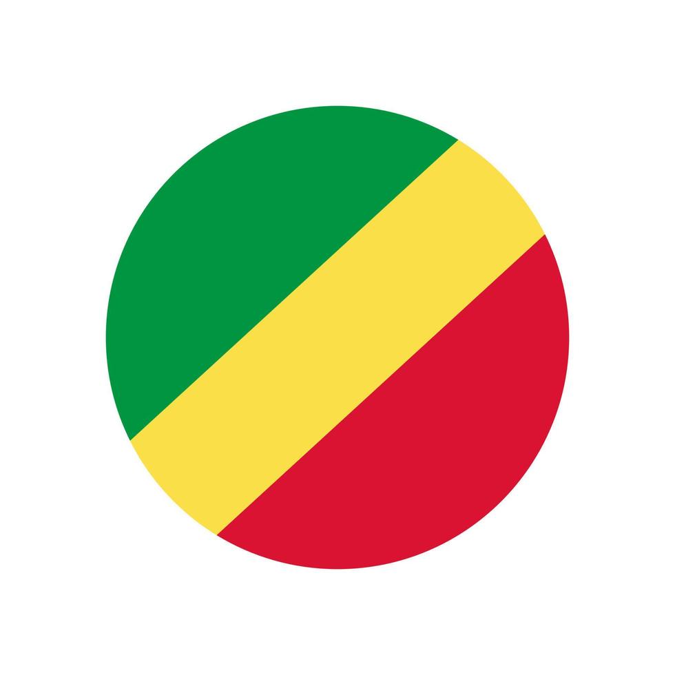 cercle de drapeau de vecteur congo isolé sur fond blanc