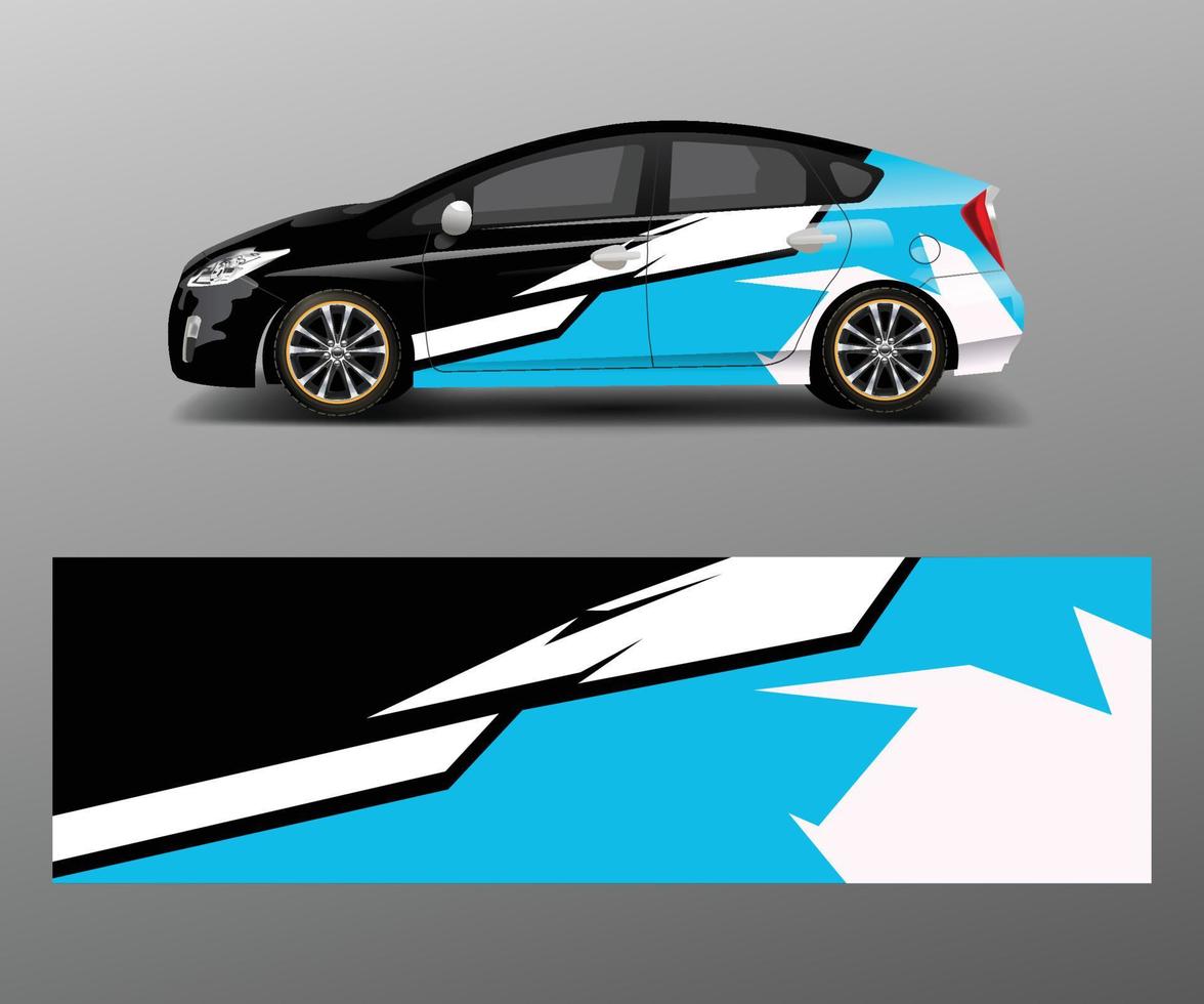 vecteur de conception d'enveloppe de décalcomanie de voiture de marque d'entreprise. graphique formes abstraites dessins voiture de société