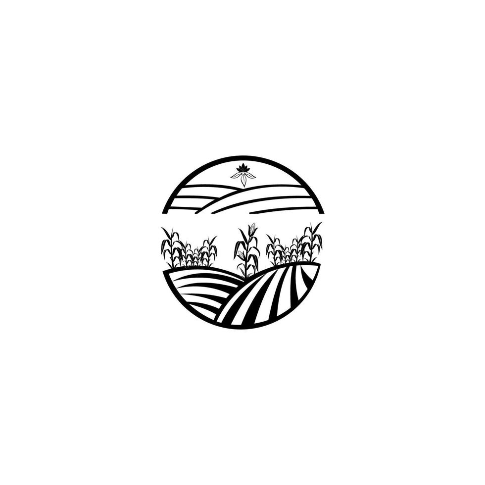 collection de modèles de logo de ferme plate. logo ou symbole de produit agricole. agriculture, élevage, concept d'alimentation naturelle vecteur