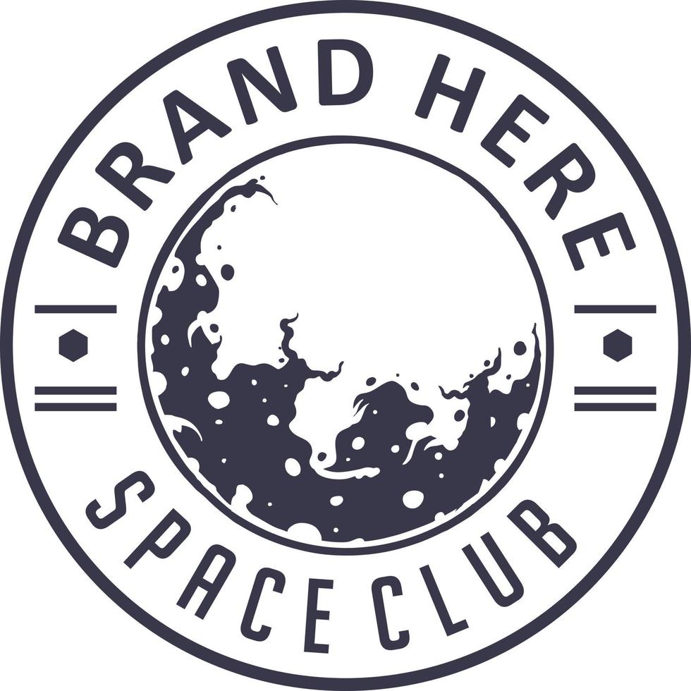 club de l'espace vintage logo étiquette monochrome vecteur