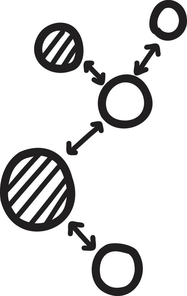 illustration de graphique de connexion de cercle dessiné à la main vecteur