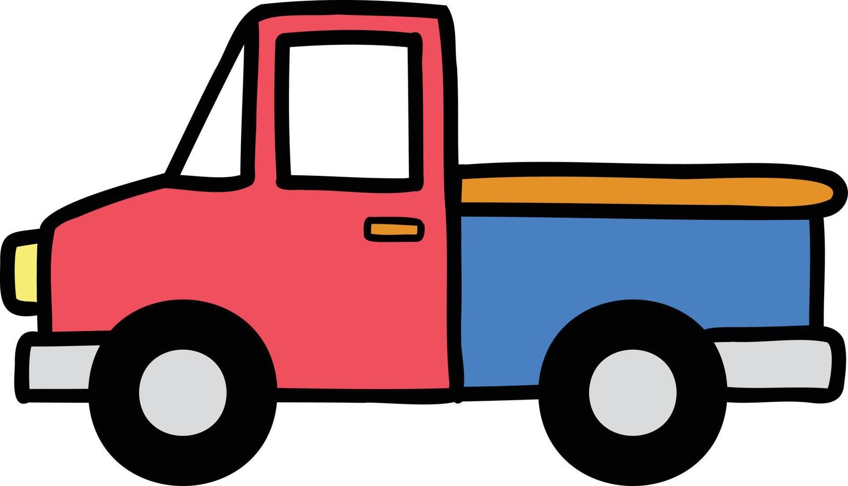 illustration de camionnette dessinée à la main vecteur