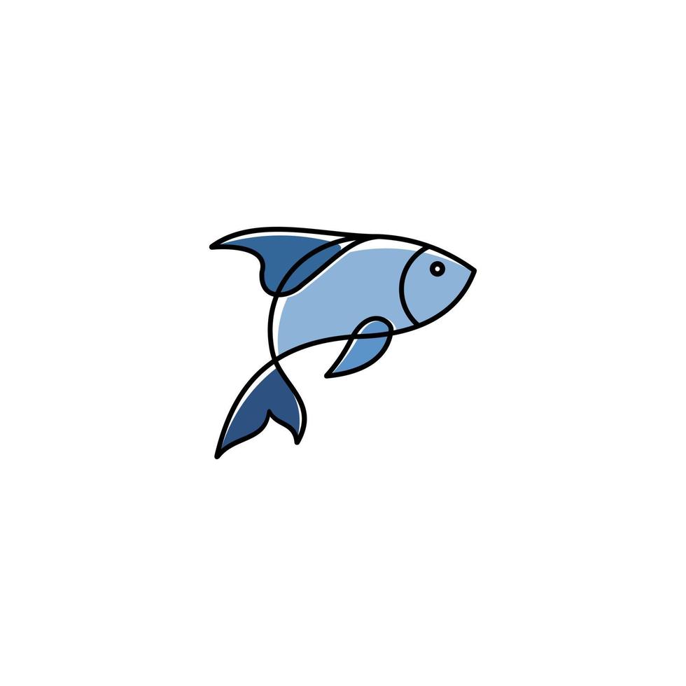 poisson logo vecteur icône ligne illustration