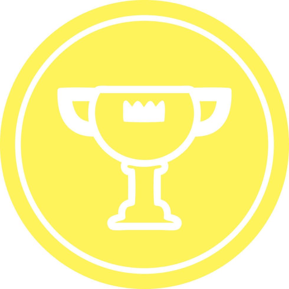 icône circulaire de récompense de trophée vecteur