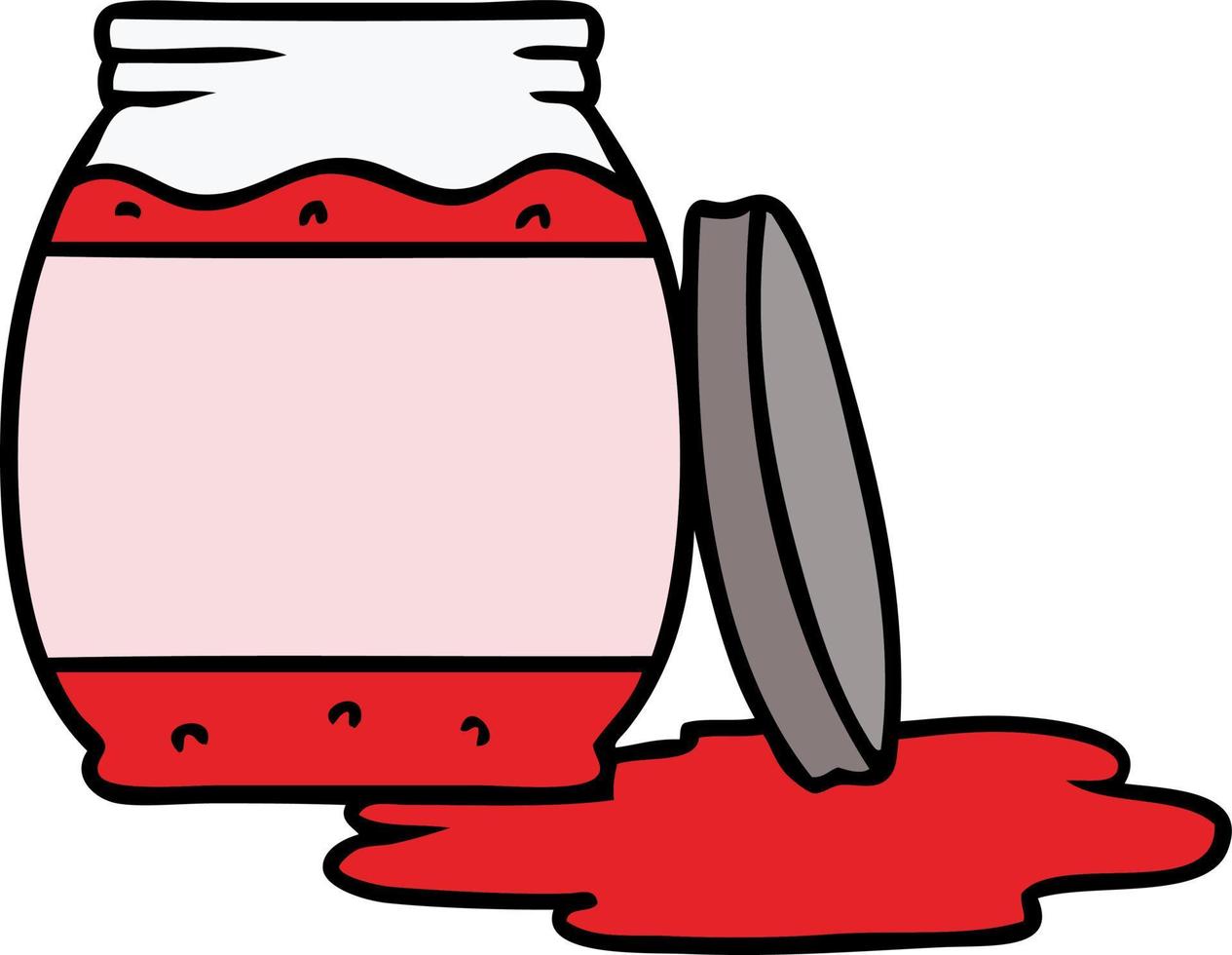 dessin animé doodle d'une confiture de fraises vecteur