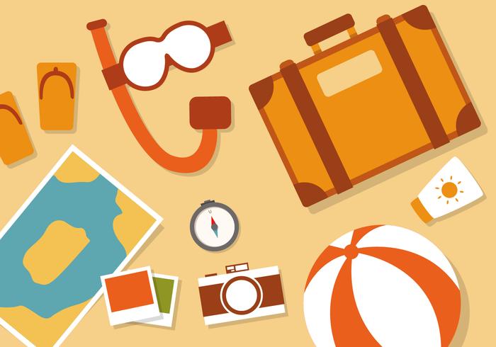 Free Flat Travel Vector Illustration Vectorisée