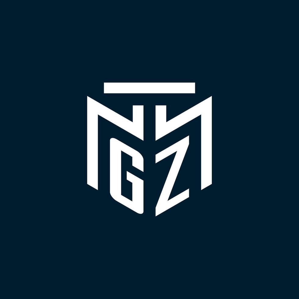 logo initial monogramme gz avec un design de style géométrique abstrait vecteur