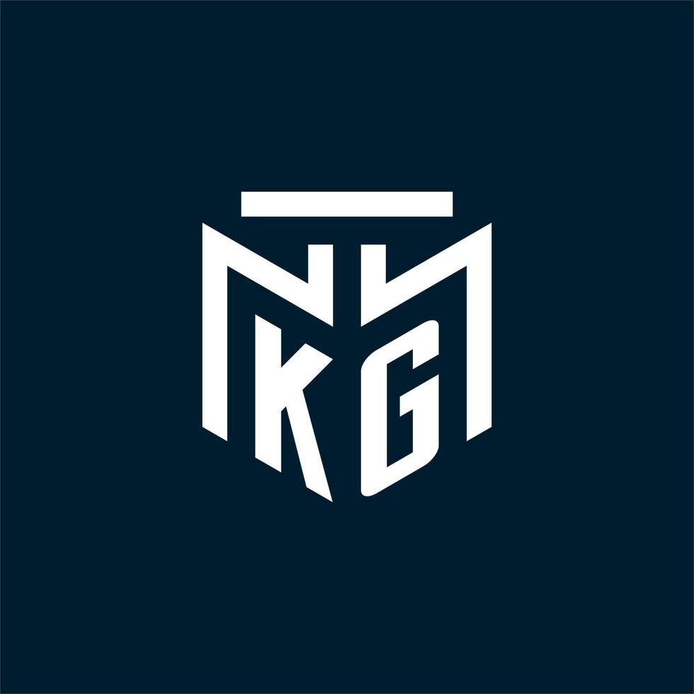 logo initial monogramme kg avec un design de style géométrique abstrait vecteur