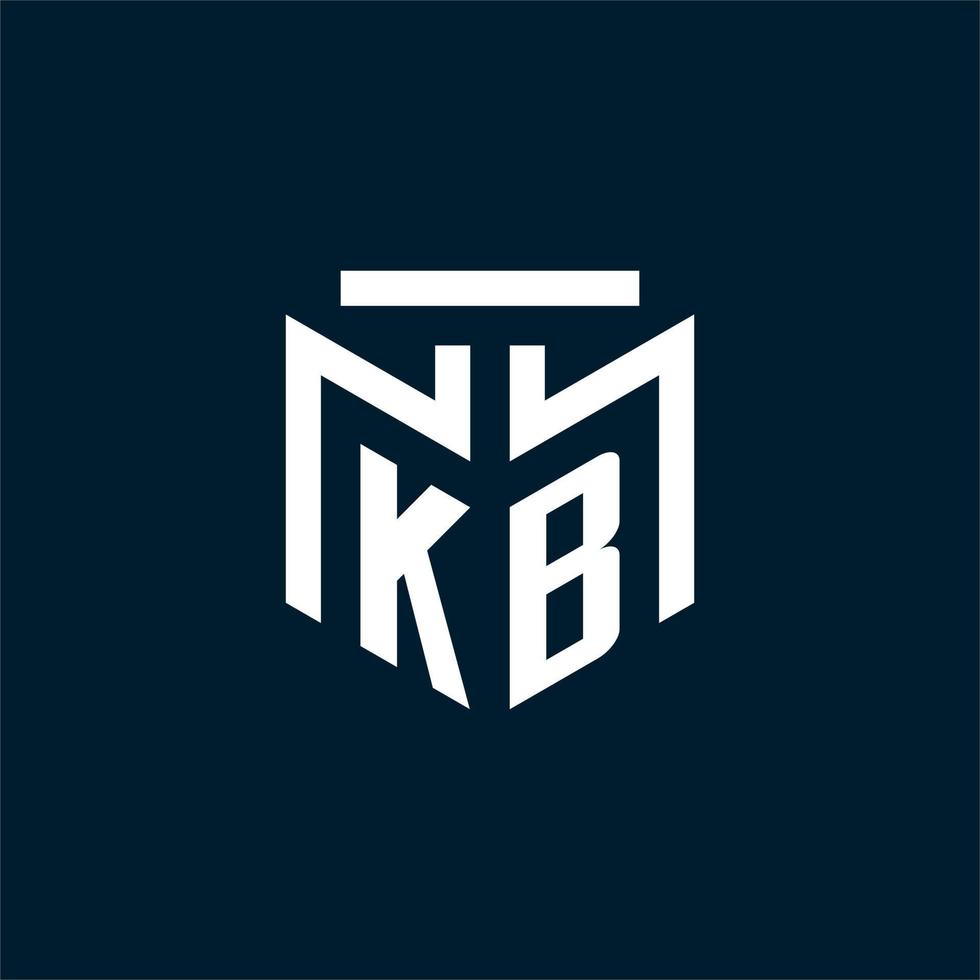 logo initial monogramme kb avec un design de style géométrique abstrait vecteur