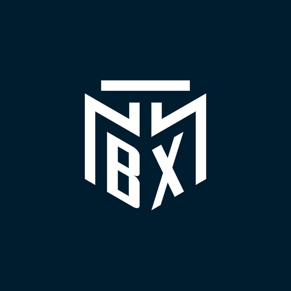 logo initial monogramme bx avec un design de style géométrique abstrait vecteur