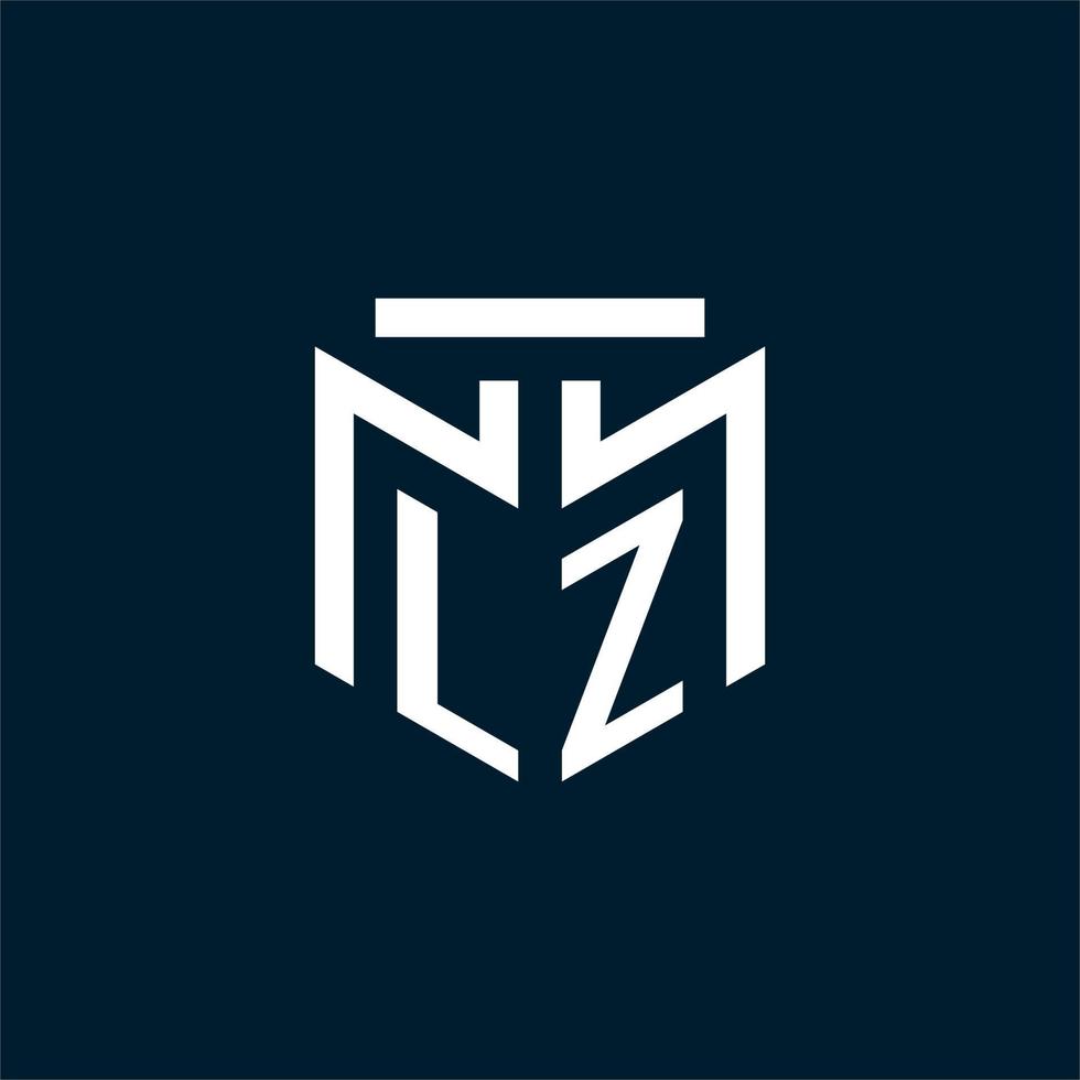 logo initial monogramme lz avec un design de style géométrique abstrait vecteur