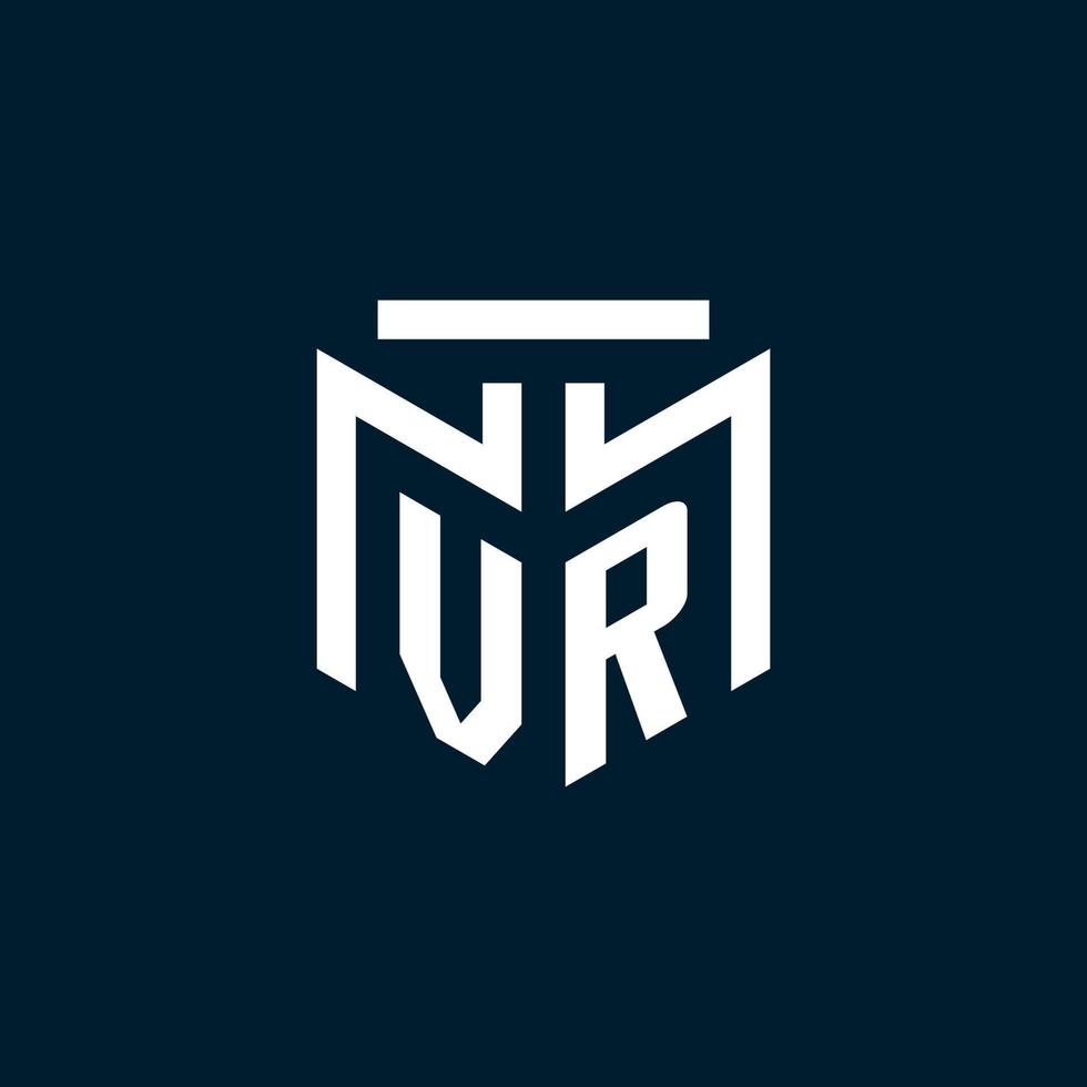 logo initial monogramme vr avec un design de style géométrique abstrait vecteur