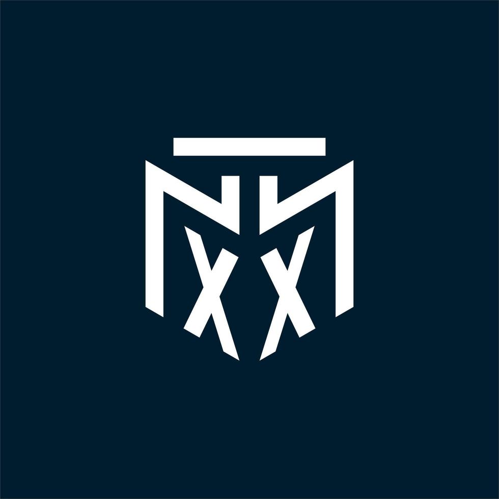logo initial monogramme xx avec un design de style géométrique abstrait vecteur