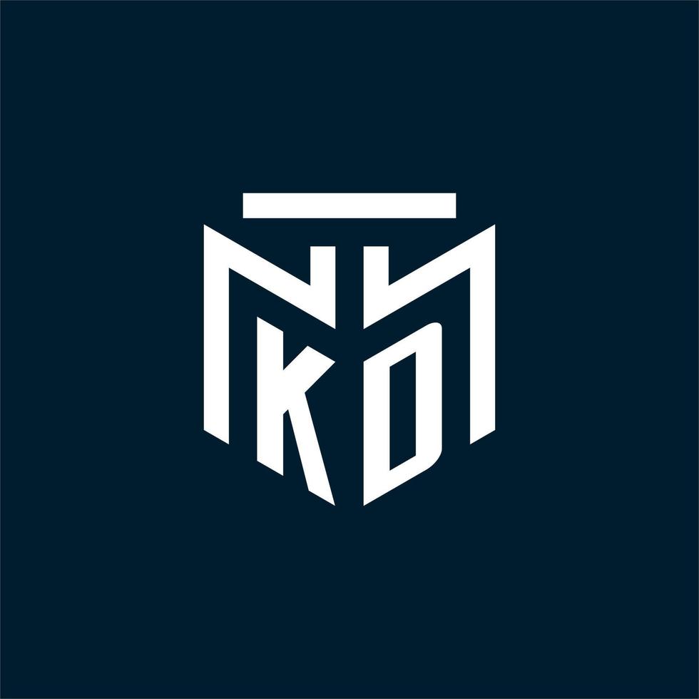 logo initial monogramme kd avec un design de style géométrique abstrait vecteur