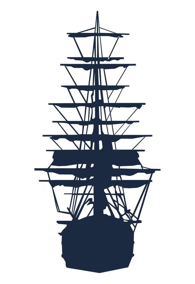 silhouette d'un vieux voilier vecteur