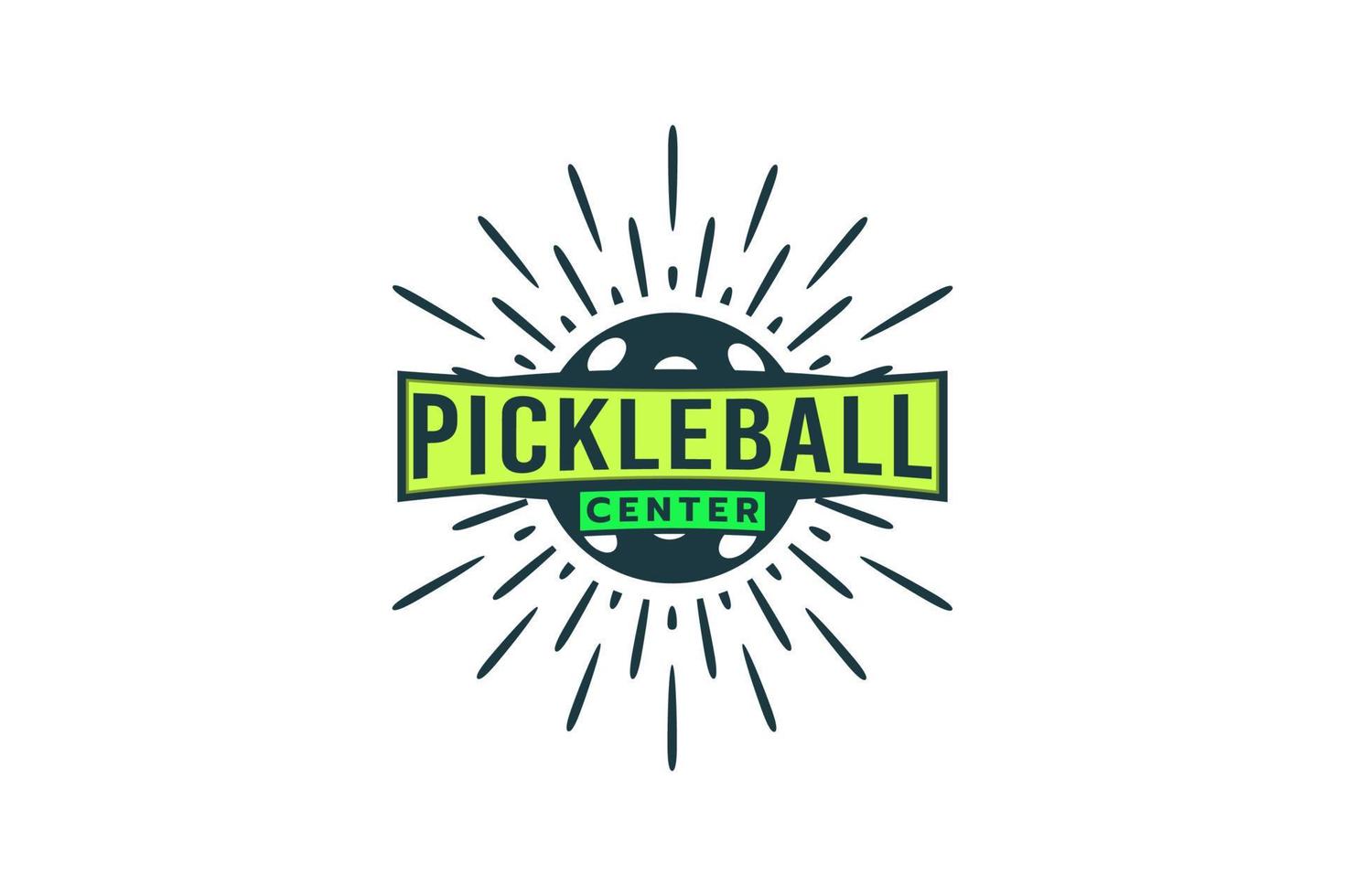 logo de pickleball avec une combinaison d'une balle pour le pickleball et l'étincelle. vecteur