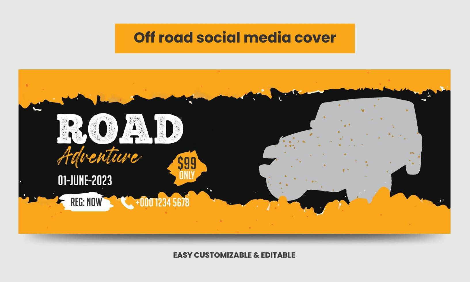 photo de couverture des médias sociaux aventure hors route vecteur