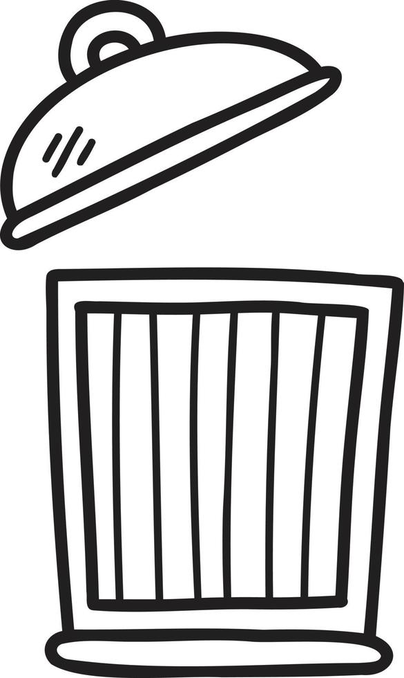illustration de poubelle dessinée à la main vecteur