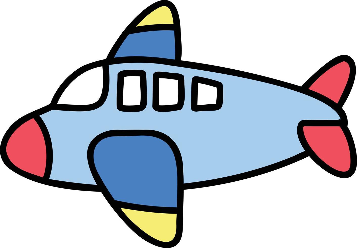 illustration d'avion dessiné à la main vecteur