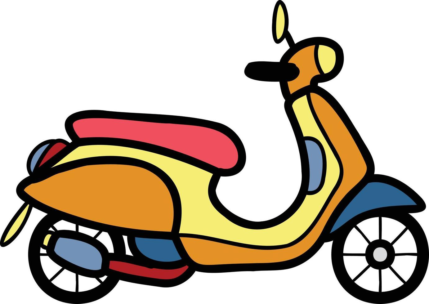 illustration de scooter dessiné à la main vecteur