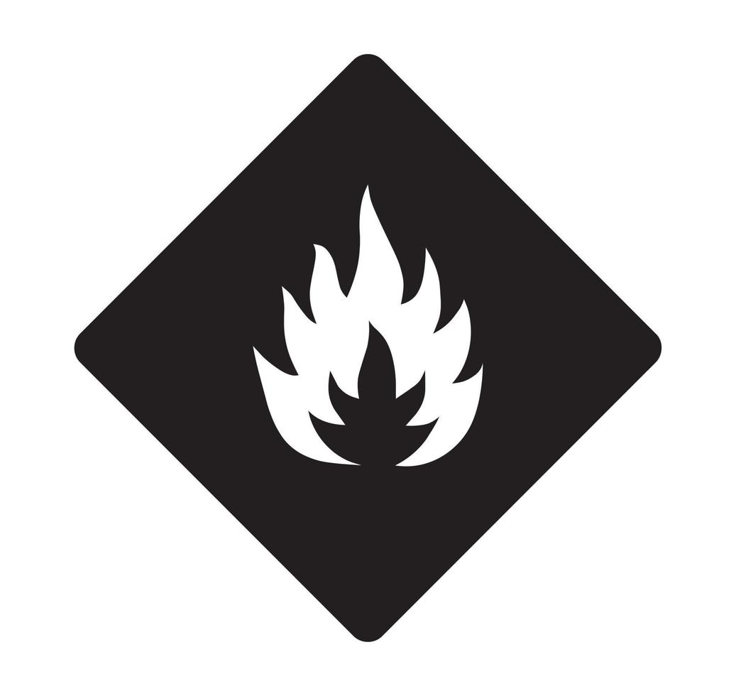 signe de symbole inflammable. panneau d'avertissement de danger inflammable. vecteur