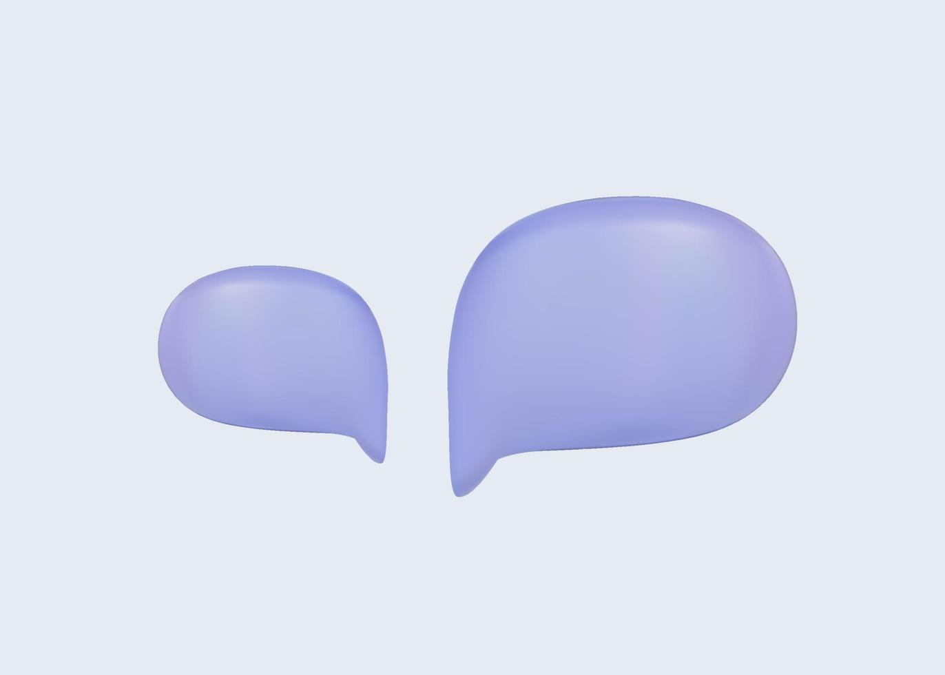 icônes de bulle de parole 3d vierges. boîte de message de dessin animé isolée sur fond bleu. réseaux sociaux, communication, chat. élément de conception de vecteur réaliste.
