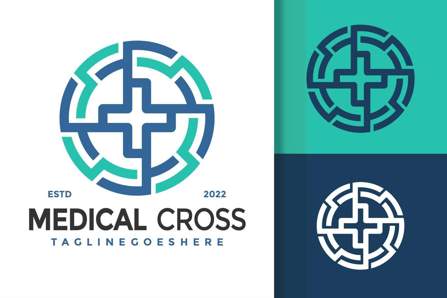 création de logo de croix médicale, vecteur de logos d'identité de marque, logo moderne, modèle d'illustration vectorielle de conceptions de logo
