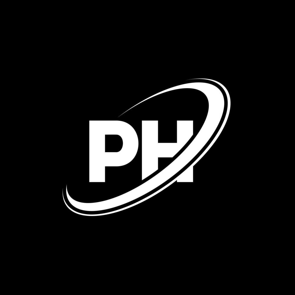 création de logo de lettre ph ph. lettre initiale ph cercle lié logo monogramme majuscule rouge et bleu. logo ph, conception ph. pH, pH vecteur