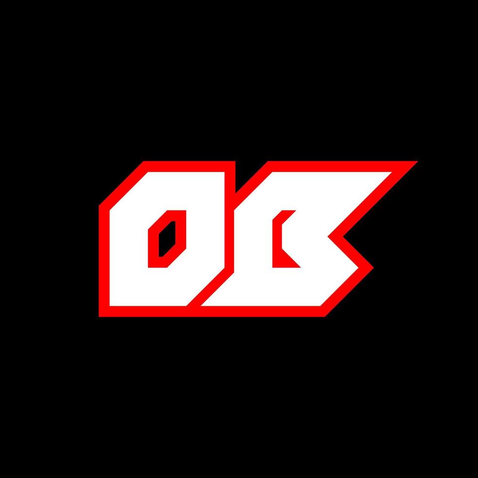 création de logo ob, conception de lettre ob initiale avec style science-fiction. logo ob pour le jeu, l'esport, la technologie, le numérique, la communauté ou l'entreprise. police de l'alphabet italique moderne ob sport. polices de style urbain de typographie. vecteur