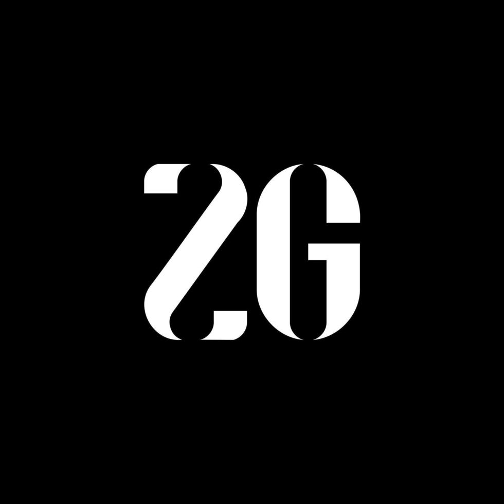 création de logo de lettre zg zg. lettre initiale zg majuscule monogramme logo couleur blanche. logo zg, conception zg. zg, zg vecteur