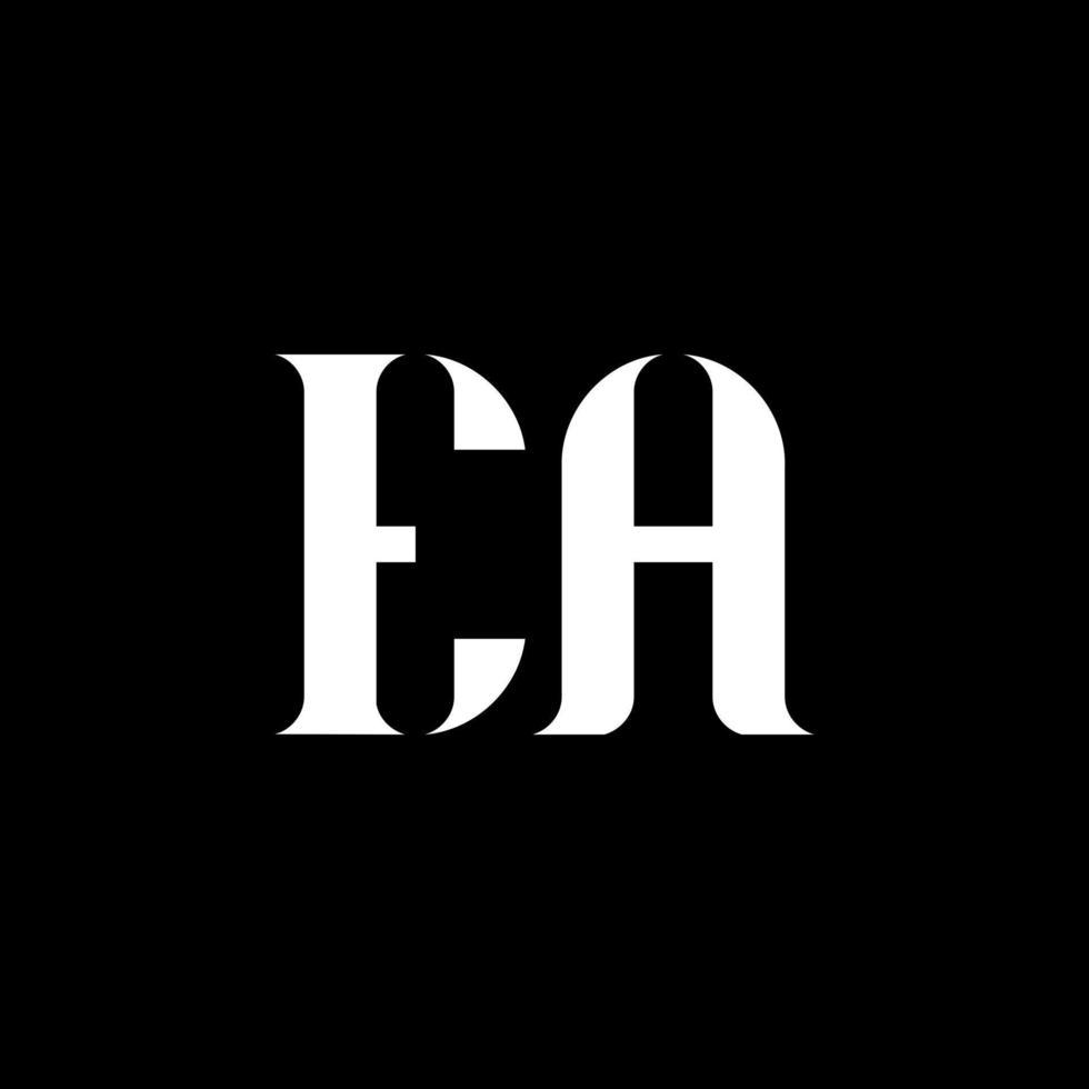 création de logo de lettre ea ea. lettre initiale ea majuscule monogramme logo couleur blanche. ea logo, ea design. ea, ea vecteur