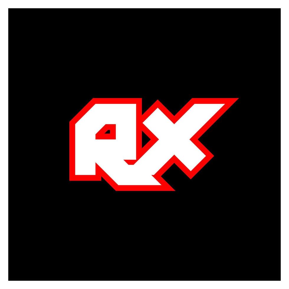 conception du logo rx, conception initiale de la lettre rx avec un style de science-fiction. logo rx pour le jeu, l'esport, la technologie, le numérique, la communauté ou l'entreprise. rx sport police alphabet italique moderne. polices de style urbain de typographie. vecteur