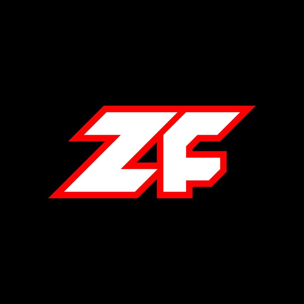 création de logo zf, création de lettre zf initiale avec style science-fiction. logo zf pour le jeu, l'esport, la technologie, le numérique, la communauté ou l'entreprise. police de l'alphabet italique moderne zf sport. polices de style urbain de typographie. vecteur