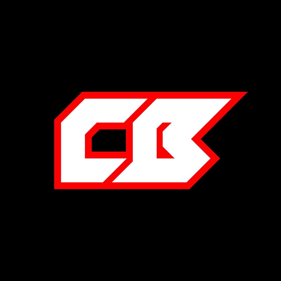 création de logo cb, conception de lettre cb initiale avec style science-fiction. logo cb pour le jeu, l'esport, la technologie, le numérique, la communauté ou l'entreprise. cb sport police alphabet italique moderne. polices de style urbain de typographie. vecteur