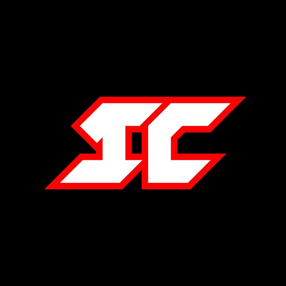 création de logo ic, conception de lettre ic initiale avec style science-fiction. logo ic pour le jeu, l'esport, la technologie, le numérique, la communauté ou l'entreprise. police de l'alphabet italique moderne ic sport. polices de style urbain de typographie. vecteur