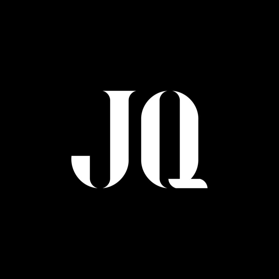 création de logo de lettre jq jq. lettre initiale jq majuscule monogramme logo couleur blanche. logo jq, conception jq. jq, jq vecteur
