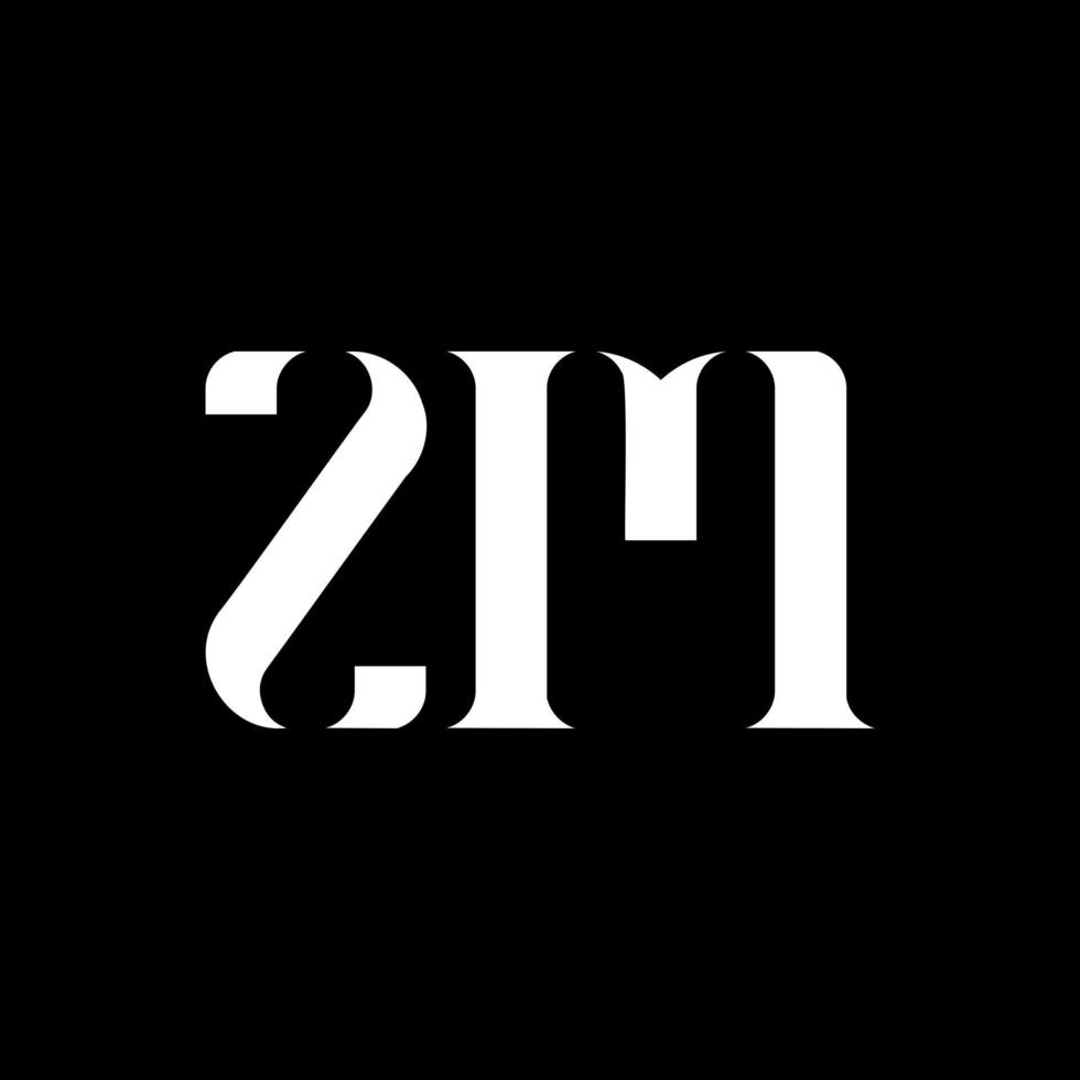création de logo de lettre zm zm. lettre initiale zm logo monogramme majuscule couleur blanche. logo zm, conception zm. zm, zm vecteur