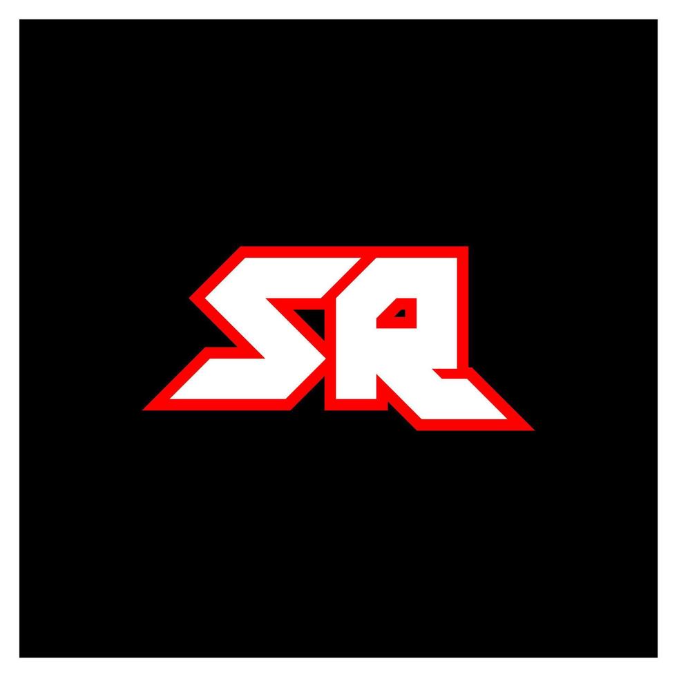 création de logo sr, conception initiale de la lettre sr avec style science-fiction. logo sr pour le jeu, l'esport, la technologie, le numérique, la communauté ou l'entreprise. police de l'alphabet italique moderne sr sport. polices de style urbain de typographie. vecteur