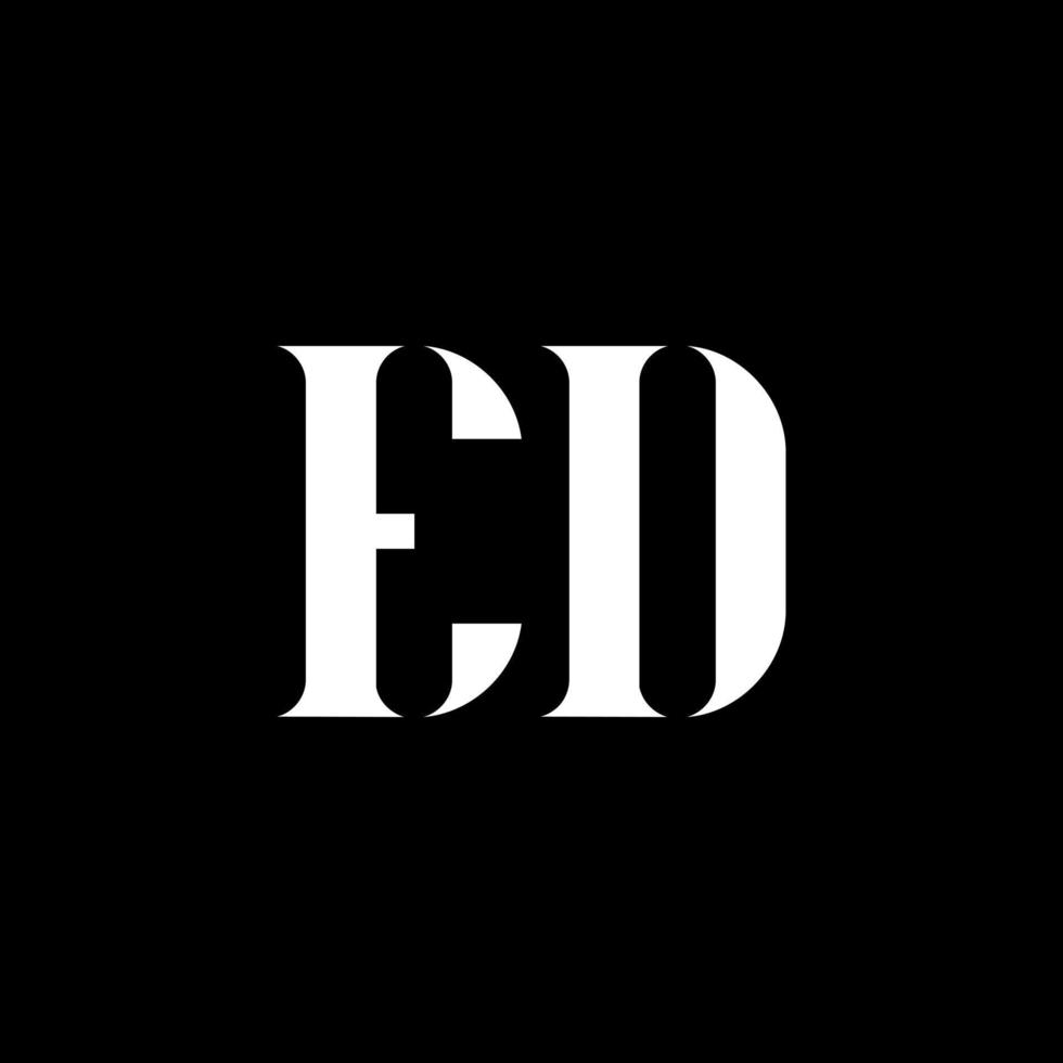 création de logo de lettre ed ed. lettre initiale ed majuscule monogramme logo couleur blanche. logo ed, conception ed. éd, éd vecteur