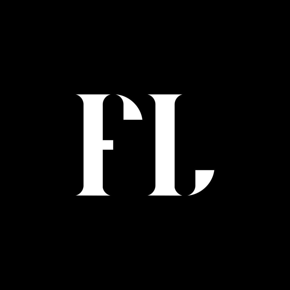 création de logo de lettre fl fl. lettre initiale fl majuscule monogramme logo couleur blanche. logo fl, conception fl. fl, fl vecteur