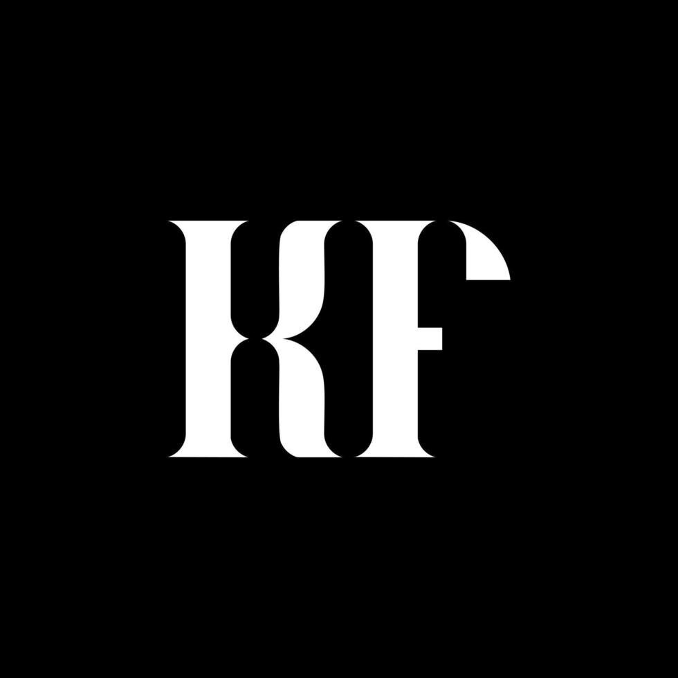 création de logo de lettre kf kf. lettre initiale kf majuscule monogramme logo couleur blanche. logo kf, conception kf. kf, kf vecteur