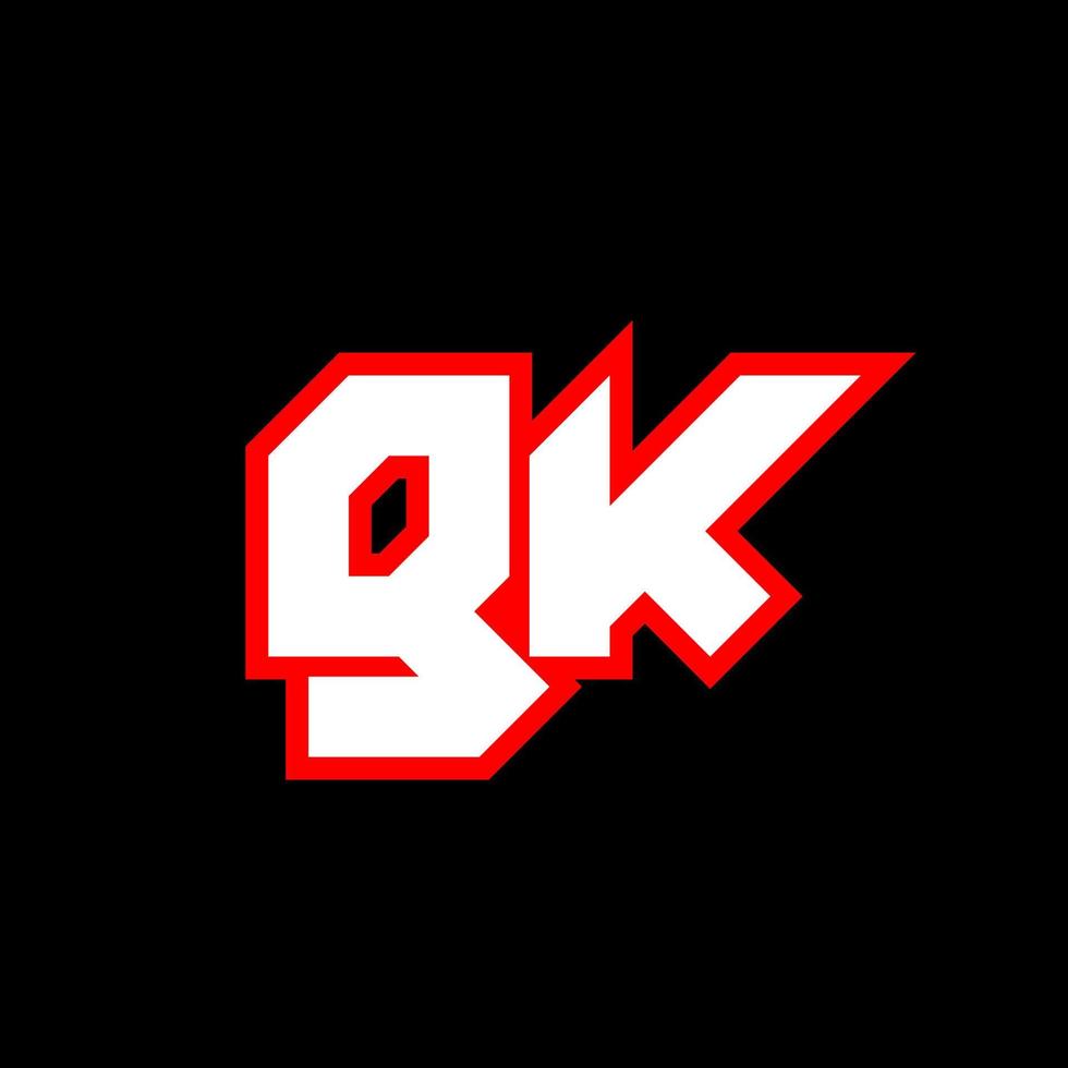 création de logo gk, conception initiale de la lettre gk avec un style de science-fiction. logo gk pour le jeu, l'esport, la technologie, le numérique, la communauté ou l'entreprise. gk sport police alphabet italique moderne. polices de style urbain de typographie. vecteur