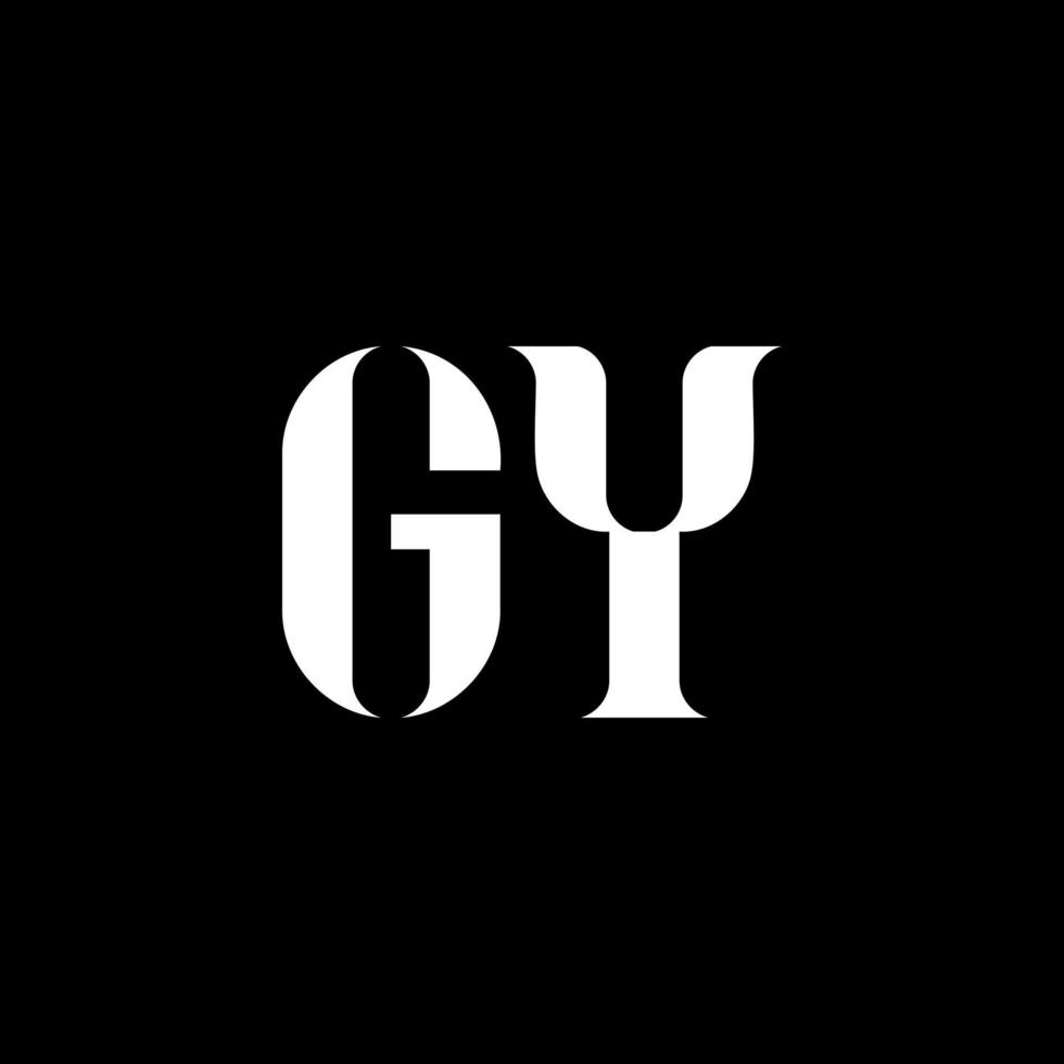 création de logo de lettre gy gy. lettre initiale gy logo monogramme majuscule couleur blanche. logo gy, conception gy. gy, gy vecteur