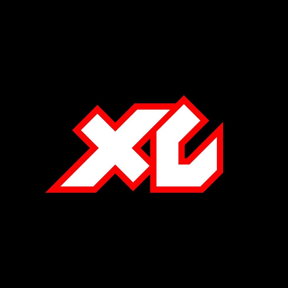 création de logo xl, conception initiale de lettre xl avec style science-fiction. logo xl pour le jeu, l'esport, la technologie, le numérique, la communauté ou l'entreprise. police de l'alphabet italique moderne xl sport. polices de style urbain de typographie. vecteur