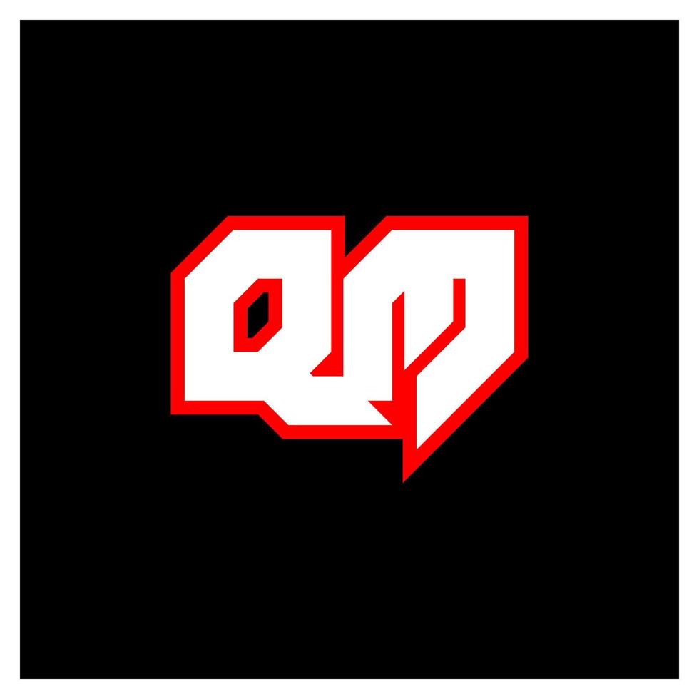 création de logo qm, conception initiale de lettre qm avec style science-fiction. logo qm pour le jeu, l'esport, la technologie, le numérique, la communauté ou l'entreprise. qm sport police alphabet italique moderne. polices de style urbain de typographie. vecteur