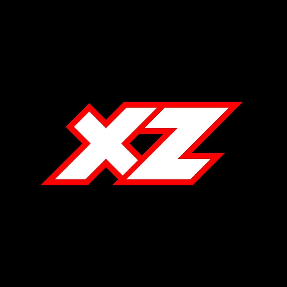 conception de logo xz, conception initiale de lettre xz avec style science-fiction. logo xz pour le jeu, l'esport, la technologie, le numérique, la communauté ou l'entreprise. xz sport police alphabet italique moderne. polices de style urbain de typographie. vecteur