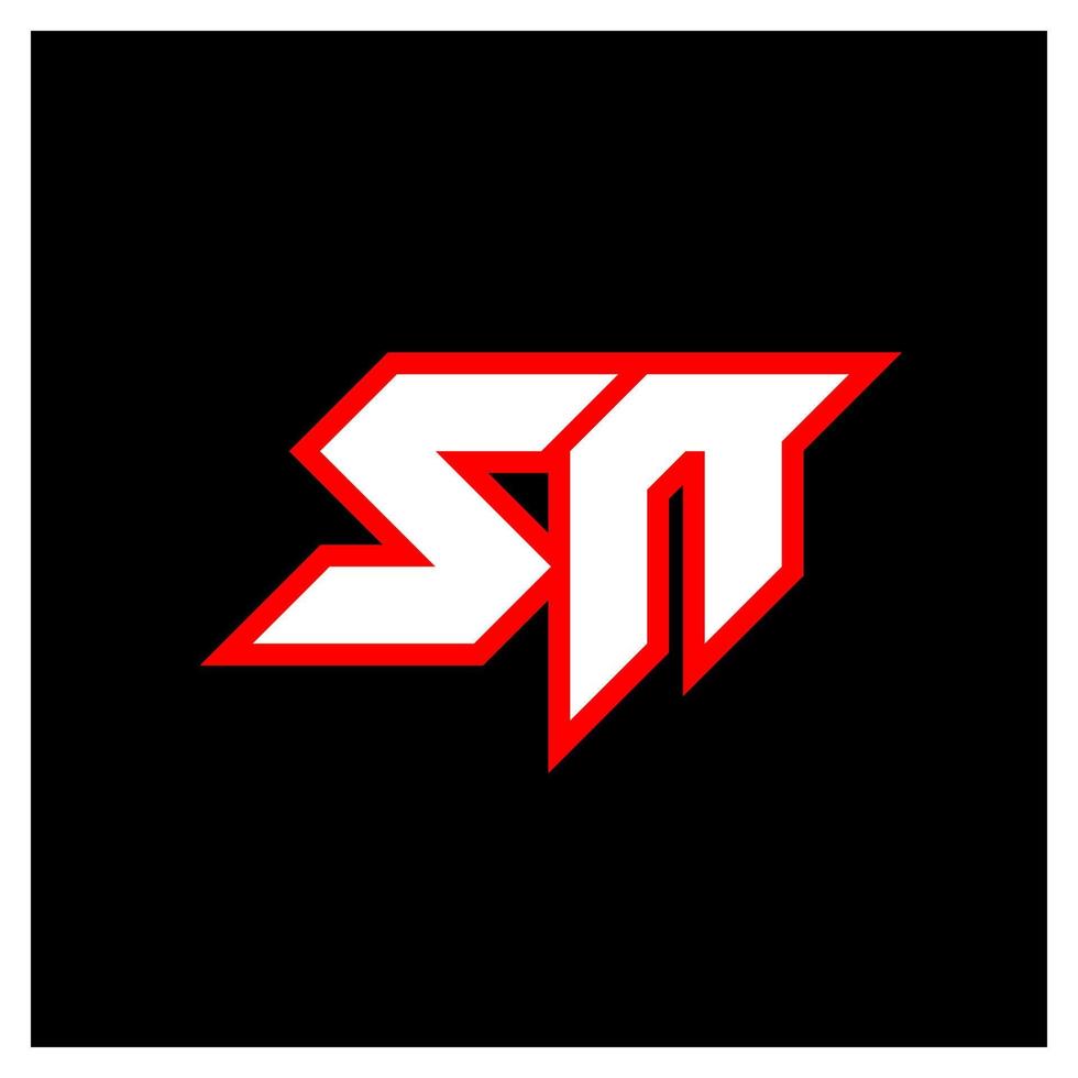 création de logo sn, conception initiale de la lettre sn avec style science-fiction. logo sn pour le jeu, l'esport, la technologie, le numérique, la communauté ou l'entreprise. sn sport police alphabet italique moderne. polices de style urbain de typographie. vecteur